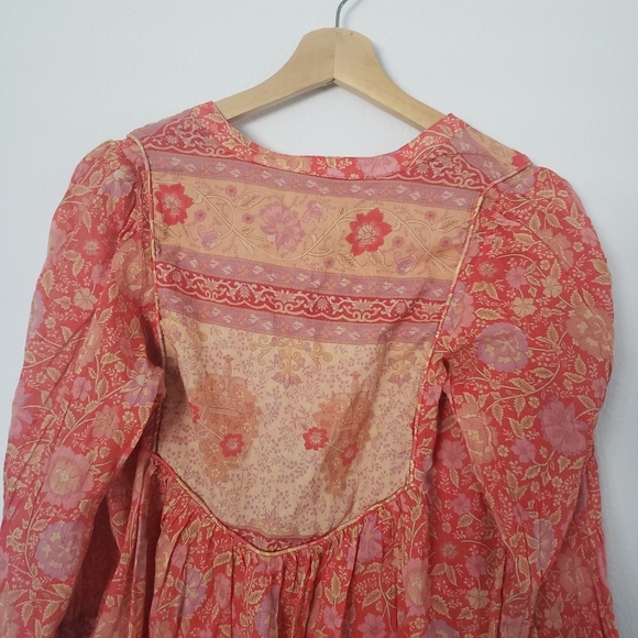 NWT Spell and the Gypsy Designs Collective Love Story Blouse Top Coral Red XS - Picture 7 of 16